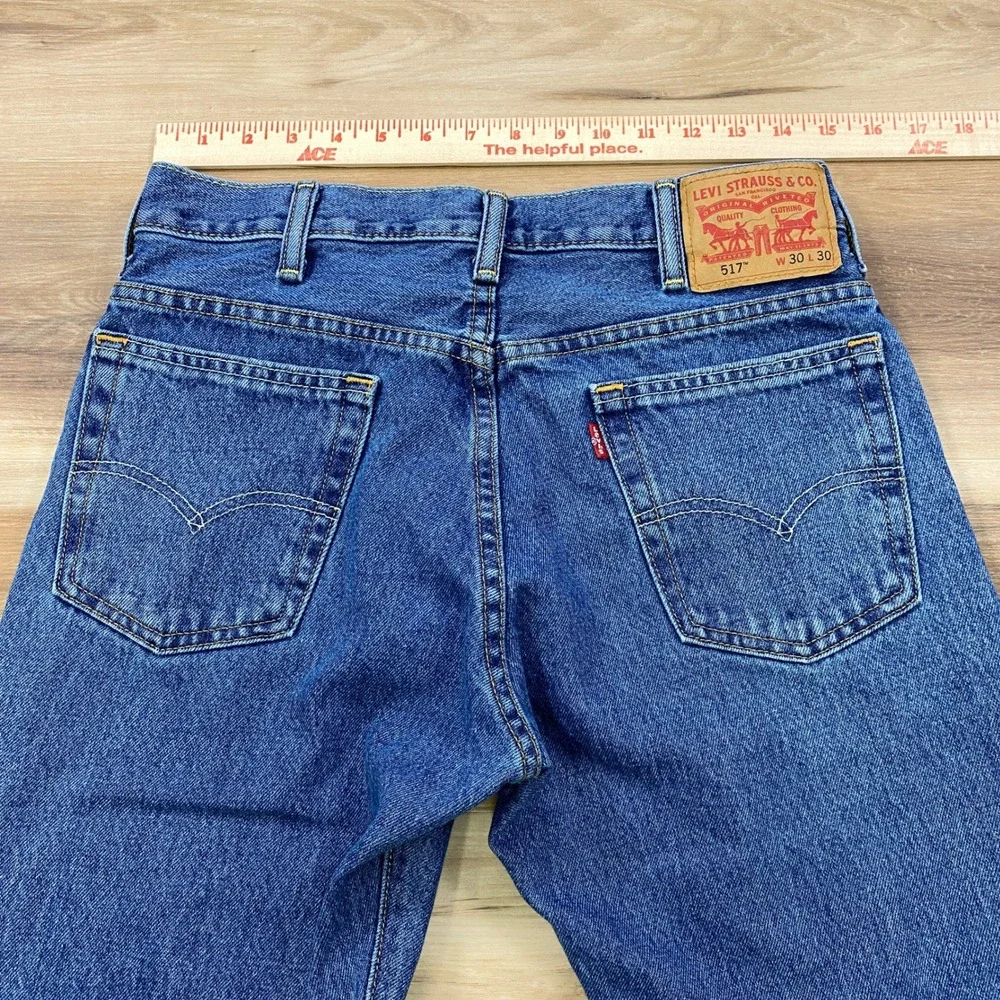 Levi's 517 Bootcut Jeans Mens 30x30 Heritage 100% Cotton Classic Blue Denim